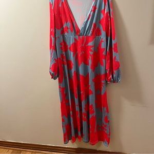 Red and blue summer dress